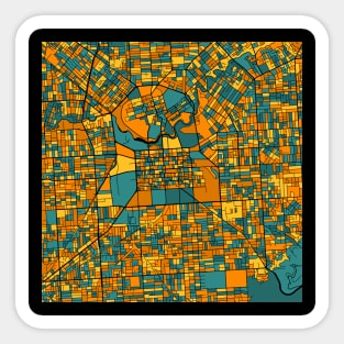 Adelaide Map Pattern in Orange & Teal Sticker